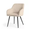 AKORD Florence Tapicerowane Krzesło Welurowe Beżowe Czarne Nogi 4 db