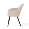 AKORD Florence Tapicerowane Krzesło Welurowe Beżowe Czarne Nogi 4 db