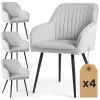 AKORD Florence tapicerowane szék bársony szürke fekete lábakkal 4 db-os szett