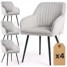   AKORD Florence tapicerowane szék bársony szürke fekete lábakkal 4 db-os szett