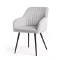   AKORD Florence tapicerowane szék bársony szürke fekete lábakkal 4 db-os szett