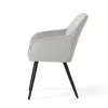 AKORD Florence tapicerowane szék bársony szürke fekete lábakkal 4 db-os szett