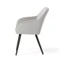  AKORD Florence tapicerowane szék bársony szürke fekete lábakkal 4 db-os szett