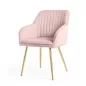 AKORD Florence kárpitozott szék welur puder rózsaszín arany lábakkal