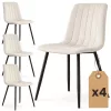 AKORD LIVO Étkezőszék Welur Bézs Fekete Lábakkal 4 db-os Szett