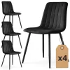 AKORD LIVO Étkezőszék Welur Fekete Fekete Lábakkal 4 db-os Szett