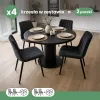 AKORD LIVO Étkezőszék Welur Fekete Fekete Lábakkal 4 db-os Szett