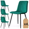 AKORD LIVO Étkezőszék Welur Butelkowa Zöld Fekete Lábakkal 4 db