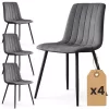 AKORD LIVO Étkezőszék Welur Sötét Grafitszürke Fekete Lábakkal 4 db-os Szett