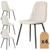 AKORD LUMO Kárpitozott Szék Welur Bézs Fekete Lábakkal 4 db-os Szett