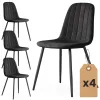 AKORD LUMO Kárpitozott Szék Welur Fekete Pikírozott 4 db-os Szett