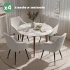 AKORD Furniture Factory LUXANO kárpitozott szék Lumos szövet krém fekete lábak négyzetes steppelés 4 db