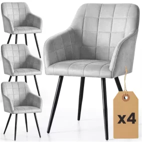   AKORD LUXANO kárpitozott szék welúr szürke fekete lábakkal 4 db-os szett