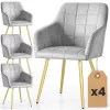 AKORD Furniture Factory LUXANO kárpitozott szék welúr szürke arany lábakkal
