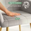 AKORD Furniture Factory LUXANO kárpitozott szék welúr szürke arany lábakkal