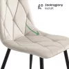 AKORD MILO kárpitozott szék welur bézs rombusz steppelt mintával fekete lábakkal 4 db-os szett
