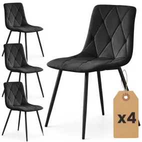 AKORD MILO Étkezőszék Welur Fekete Steppelt