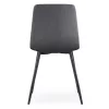 AKORD MILO Kárpitozott Étkezőszék Welur Sötét Grafitszürke Fekete Lábakkal Rombusz Steppelés 4 db
