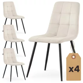  AKORD NERO étkezőszék welúr bézs pikírozott fekete lábakkal 4 db-os szett