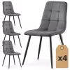 AKORD NERO Étkezőszék Welúr Sötétszürke Fekete Lábakkal 4 db-os Szett
