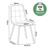AKORD NERO Étkezőszék Welúr Sötétszürke Fekete Lábakkal 4 db-os Szett