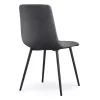 AKORD NERO Étkezőszék Welúr Sötétszürke Fekete Lábakkal 4 db-os Szett