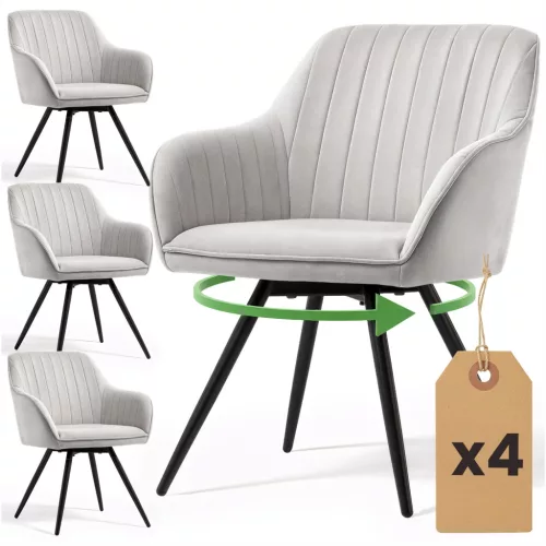 AKORD TURNO forgószék welur szürke fekete lábakkal 4 db-os szett