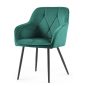   AKORD Diamante kárpitozott szék welur butelkazöld fekete lábakkal 6 db-os szett