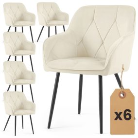   AKORD Diamante kárpitozott szék welur krém fekete lábakkal