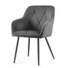 AKORD Furniture Factory DIAMANTE kárpitozott szék welur sötétszürke fekete lábakkal 6 db-os szett