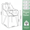 AKORD Furniture Factory DIAMANTE kárpitozott szék welur sötétszürke fekete lábakkal 6 db-os szett
