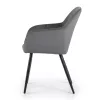 AKORD Furniture Factory DIAMANTE kárpitozott szék welur sötétszürke fekete lábakkal 6 db-os szett