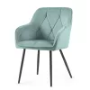 AKORD DIAMANTE kárpitozott szék welur türkiz fekete lábakkal 6 db-os szett