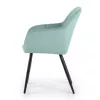 AKORD DIAMANTE kárpitozott szék welur türkiz fekete lábakkal 6 db-os szett