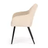 AKORD Furniture Factory ESTELLE étkezőszék welúr bézs fekete lábakkal 6 db-os szett