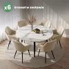 AKORD Furniture Factory ESTELLE étkezőszék welúr bézs fekete lábakkal 6 db-os szett