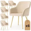 AKORD Estelle tapicerowane szék welur bézs arany lábakkal 6 db-os szett