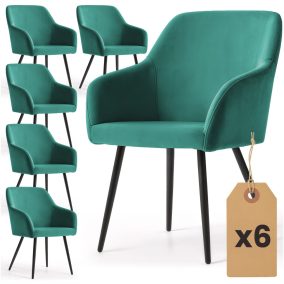   AKORD Estelle tapicerowane szék welur palackzöld fekete lábakkal