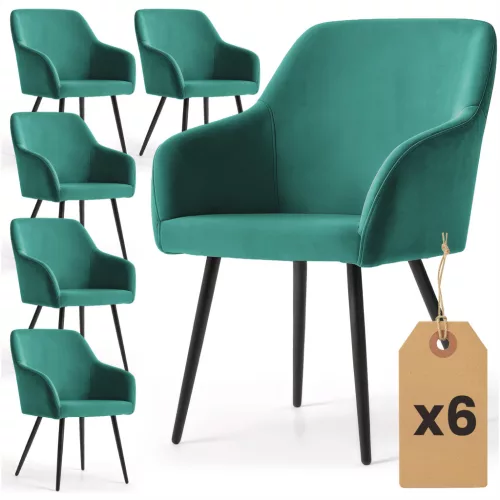 AKORD Estelle tapicerowane szék welur palackzöld fekete lábakkal