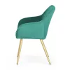 AKORD Furniture Factory ESTELLE kárpitozott szék welur butelkazöld arany lábakkal