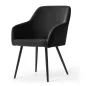   AKORD Furniture Factory ESTELLE Étkezőszék Welúr Fekete Fekete Lábakkal 6 db-os Szett