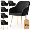 AKORD Furniture Factory ESTELLE Étkezőszék Welúr Fekete Arany Lábakkal 6 db