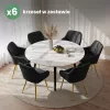 AKORD Furniture Factory ESTELLE Étkezőszék Welúr Fekete Arany Lábakkal 6 db