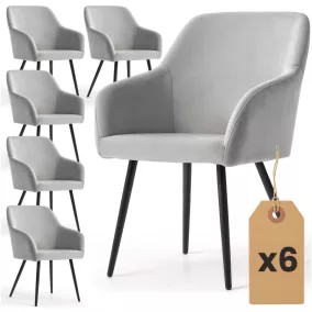   AKORD Furniture Factory ESTELLE kárpitozott szék welur szürke fekete lábakkal 6 db-os szett