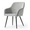 AKORD Furniture Factory ESTELLE kárpitozott szék welur szürke fekete lábakkal 6 db-os szett