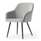   AKORD Furniture Factory ESTELLE kárpitozott szék welur szürke fekete lábakkal 6 db-os szett