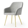 AKORD Furniture Factory ESTELLE étkezőszék welúr szürke arany lábakkal 6 db-os szett