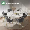 AKORD Furniture Factory ESTELLE étkezőszék welúr szürke arany lábakkal 6 db-os szett