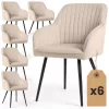 AKORD Florence Tapicerowane Étkezőszék Welur Bézs Fekete Lábakkal 6 db