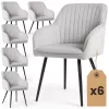 AKORD Florence Kárpitozott Étkezőszék Welúr Szürke Fekete Lábakkal 6 db
